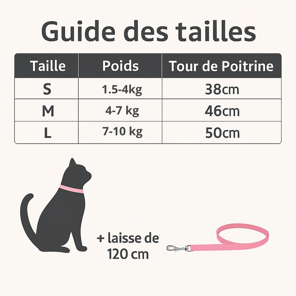 Harnais Laisse pour Chat Noeud Papillon MonAmiFidèle