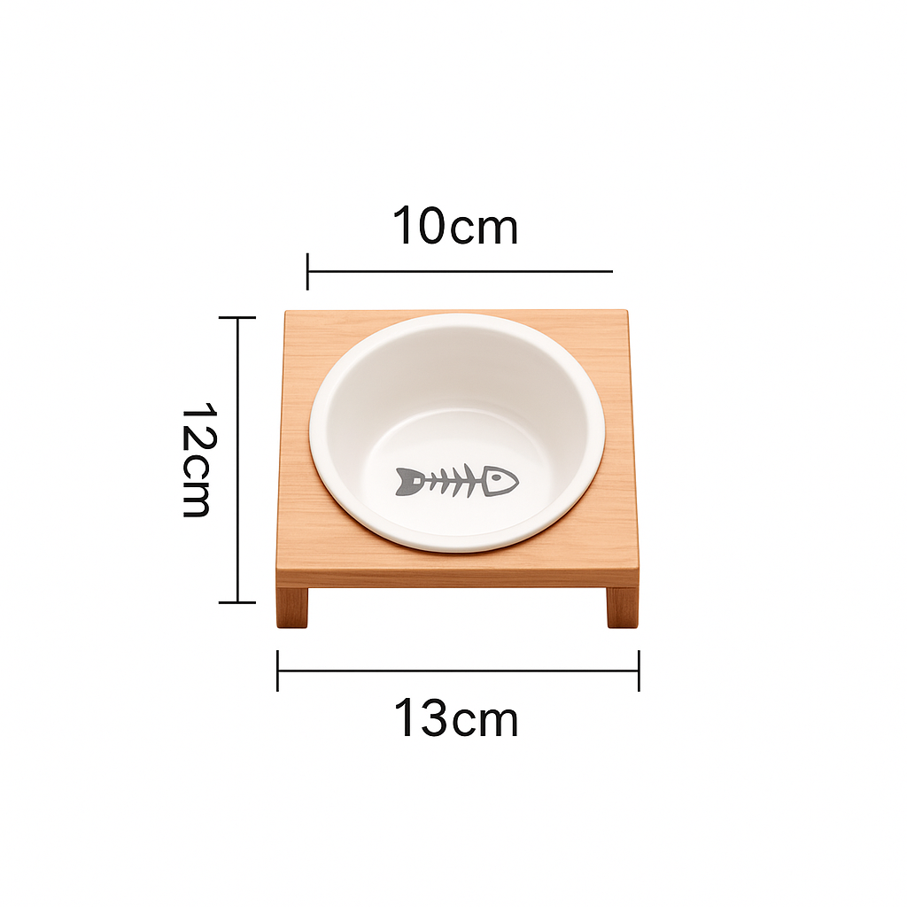 Gamelle chat support en Bois MonAmiFidèle