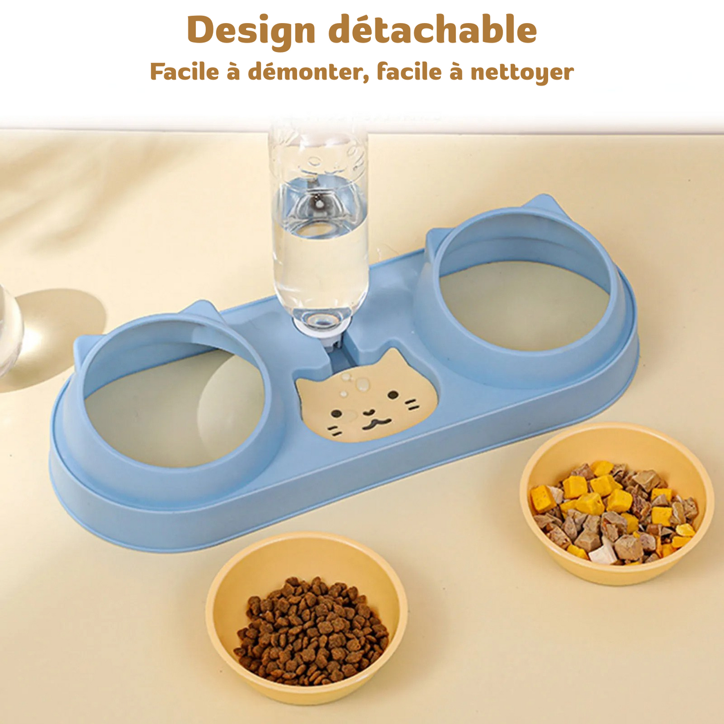 Gamelle double pour Chat Design Mignon MonAmiFidèle