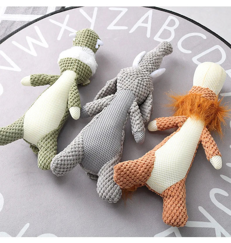 Plush Cartoon Puppy Dog Toy Pet Dog Chew Squeak Toys for Small Dogs Teeth Grinding Pet Products Dog Accessories MonAmiFidèle