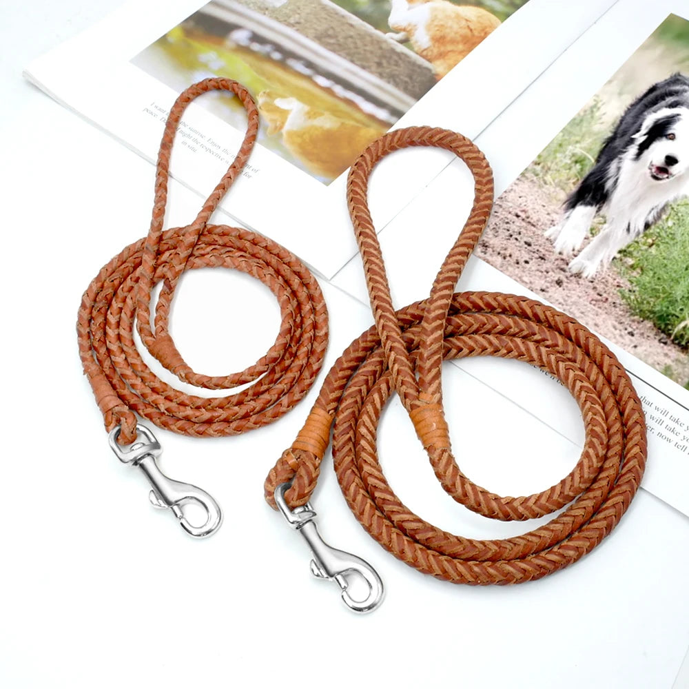 Laisse chien en Cuir tressé MonAmiFidèle