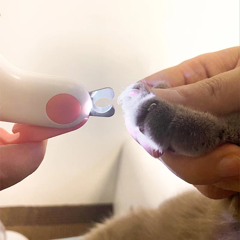 LED Light Cat Dog Nail Clipper Cutter Professional Pet Claw Trimmer with Safety Lock Puppy Kitten Animals Care Grooming Tool Kit MonAmiFidèle