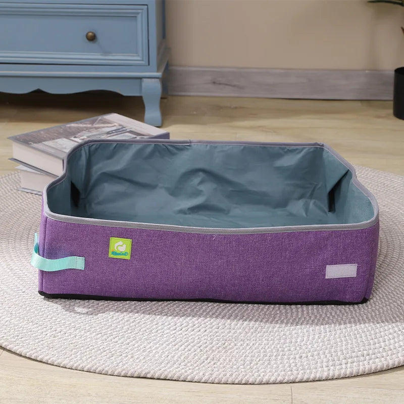 Semi Enclosed Cat Litter Box, Foldable, Portable, Waterproof, Oxford Cloth, Open Cat Toilet Cat Litter Box Pet Supplies & Pet MonAmiFidèle