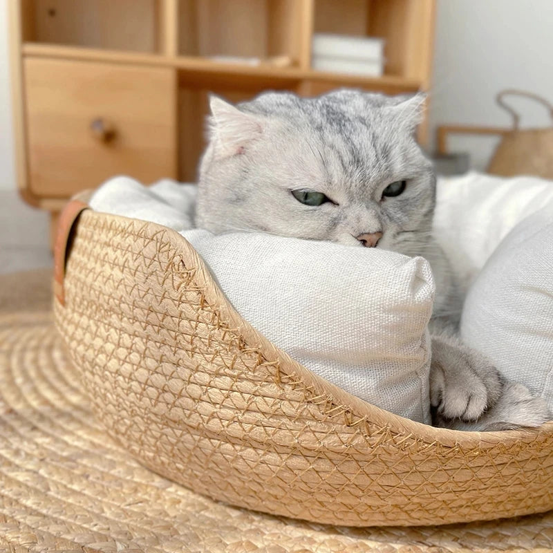 Panier en osier Chat MonAmiFidèle