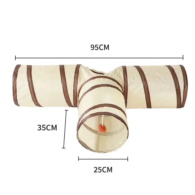 Cat Tunnel Long T/Y Ways Cat Play Tunnel Foldable Funny Interactive Indoor Play Toys Games Kitty Cubes Pet Supplies MonAmiFidèle