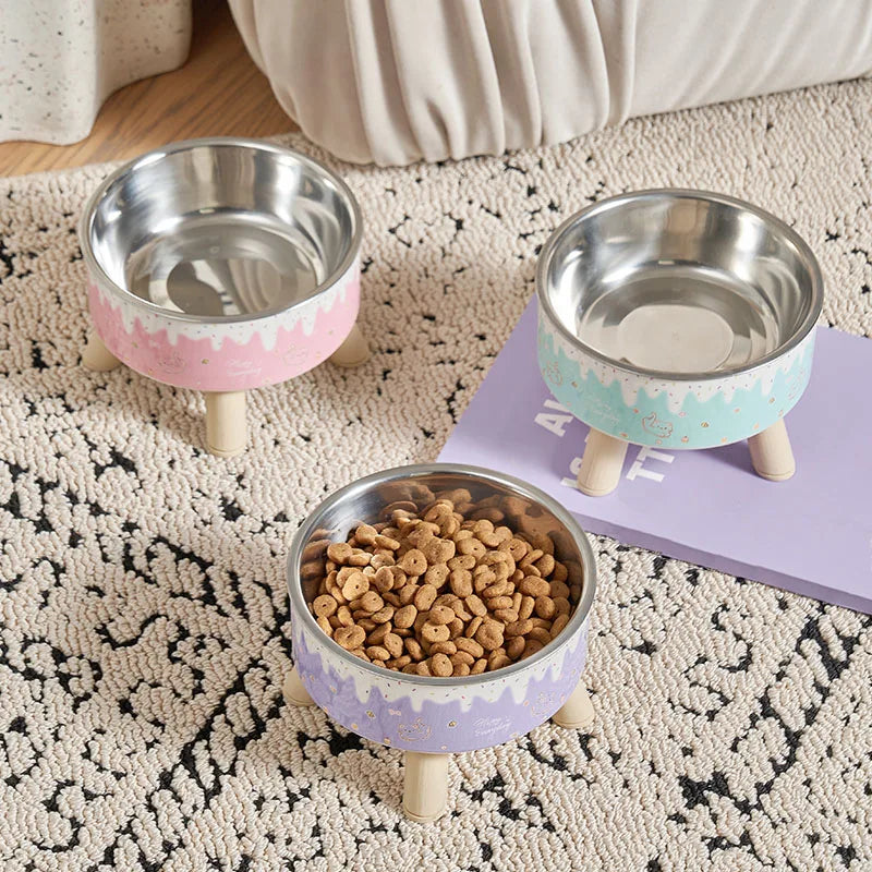 gamelle chat surélevée en Inox Kawaii MonAmiFidèle