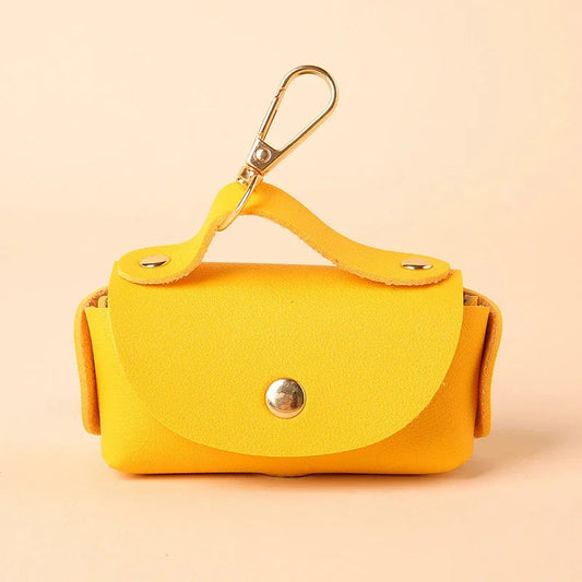 Sac a crotte cuir Jaune MonAmiFidèle