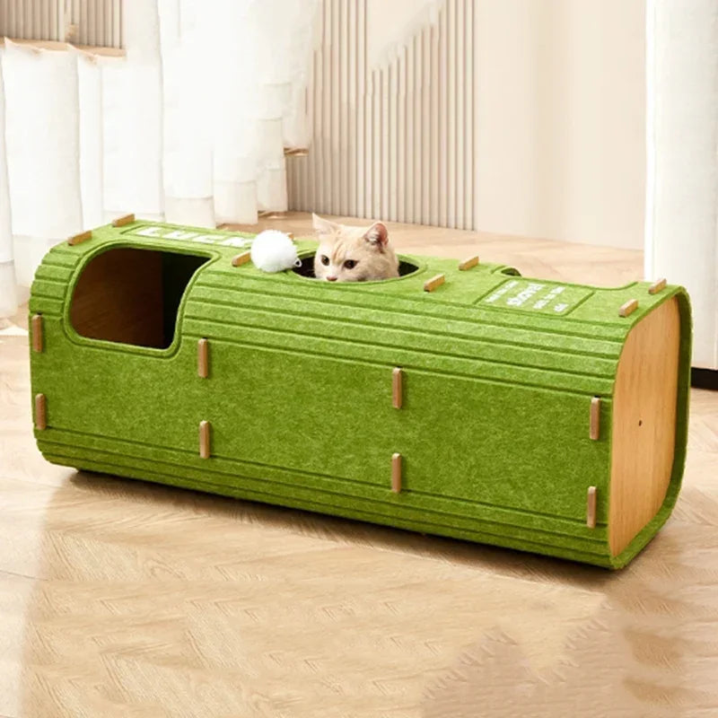Multi-layer Cat House for Indoor Cats Pet Climbing Frame Integrated Cat Tree Double-layer Scratching Board Enclosed Cat House MonAmiFidèle