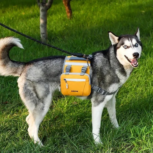 Pet Supplies Outdoor Dog Backpack Oxford Fabric Double Snack Bag Medium Large Dog Tactical Bag Waterproof Reflective Saddle Bag MonAmiFidèle