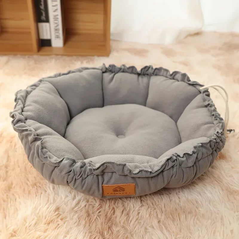 Round Dog Cat Bed Basket Warm Plush Cats Cushion Pet Bag Mat Winter House Soft Nest Puppy Sleeping Sofa for Small Medium Dog Cat MonAmiFidèle