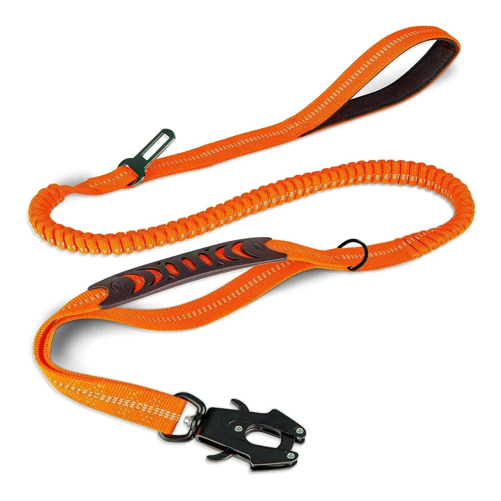 Reflective Shock Absorbing Pet Leashes with Car Seatbelt for Large Dogs Heavy Duty Tactical Bungee Dog Leash No Pull Dog Leash MonAmiFidèle