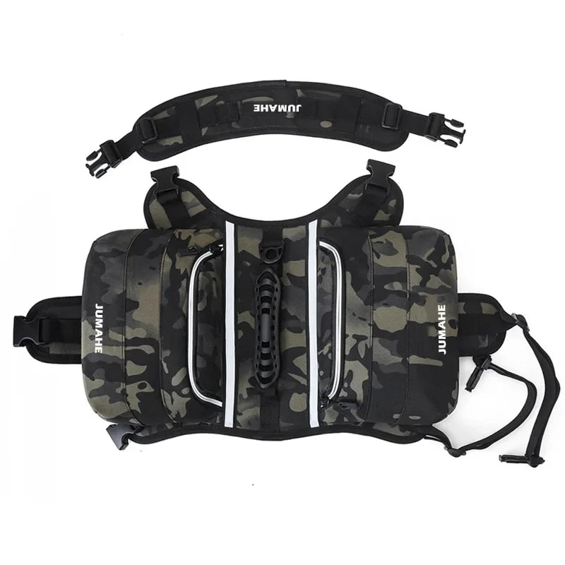Pet Supplies Outdoor Dog Backpack Oxford Fabric Double Snack Bag Medium Large Dog Tactical Bag Waterproof Reflective Saddle Bag MonAmiFidèle