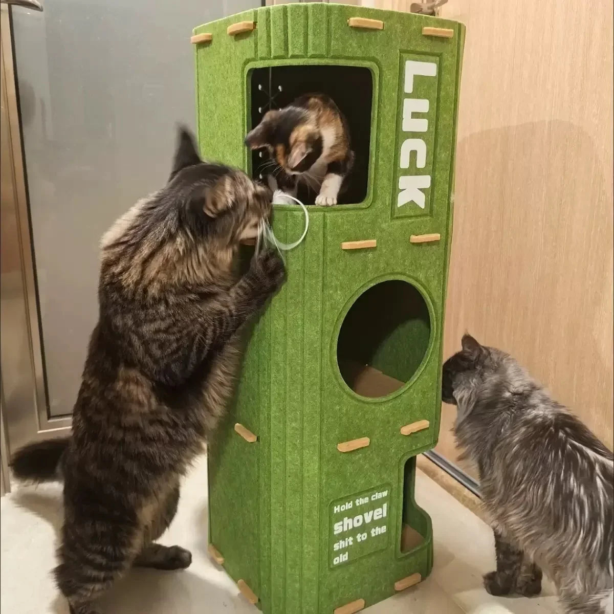 Multi-layer Cat House for Indoor Cats Pet Climbing Frame Integrated Cat Tree Double-layer Scratching Board Enclosed Cat House MonAmiFidèle