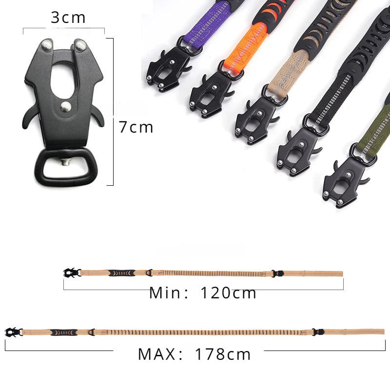 Reflective Shock Absorbing Pet Leashes with Car Seatbelt for Large Dogs Heavy Duty Tactical Bungee Dog Leash No Pull Dog Leash MonAmiFidèle