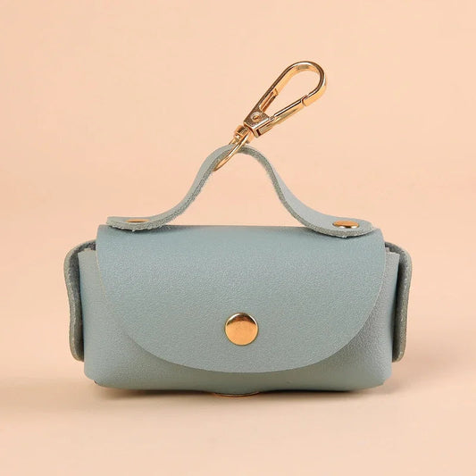 Sac a crotte cuir Bleu pastel MonAmiFidèle