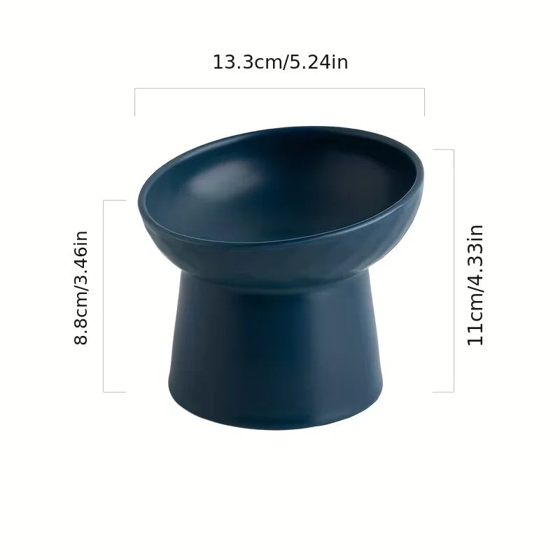 Ceramic Raised Cat Bowls Cat Food Bowls for Neck Comfort Supportive Elevated Feeder Pet Dining Solution for Indoor Cats MonAmiFidèle