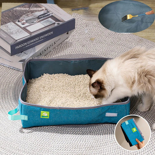 Semi Enclosed Cat Litter Box, Foldable, Portable, Waterproof, Oxford Cloth, Open Cat Toilet  Cat Litter Box Pet Supplies & Pet MonAmiFidèle