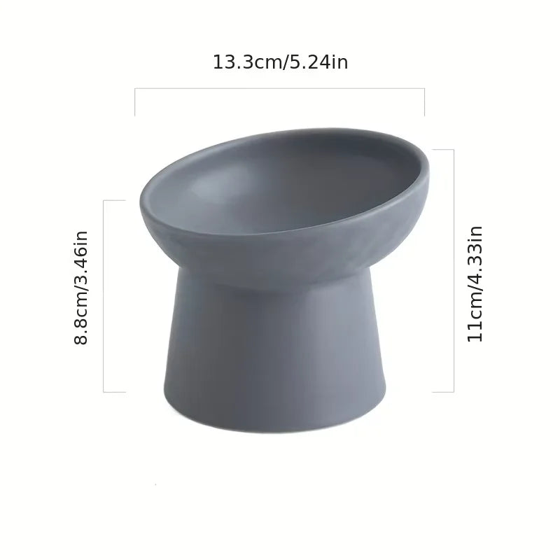Ceramic Raised Cat Bowls Cat Food Bowls for Neck Comfort Supportive Elevated Feeder Pet Dining Solution for Indoor Cats MonAmiFidèle