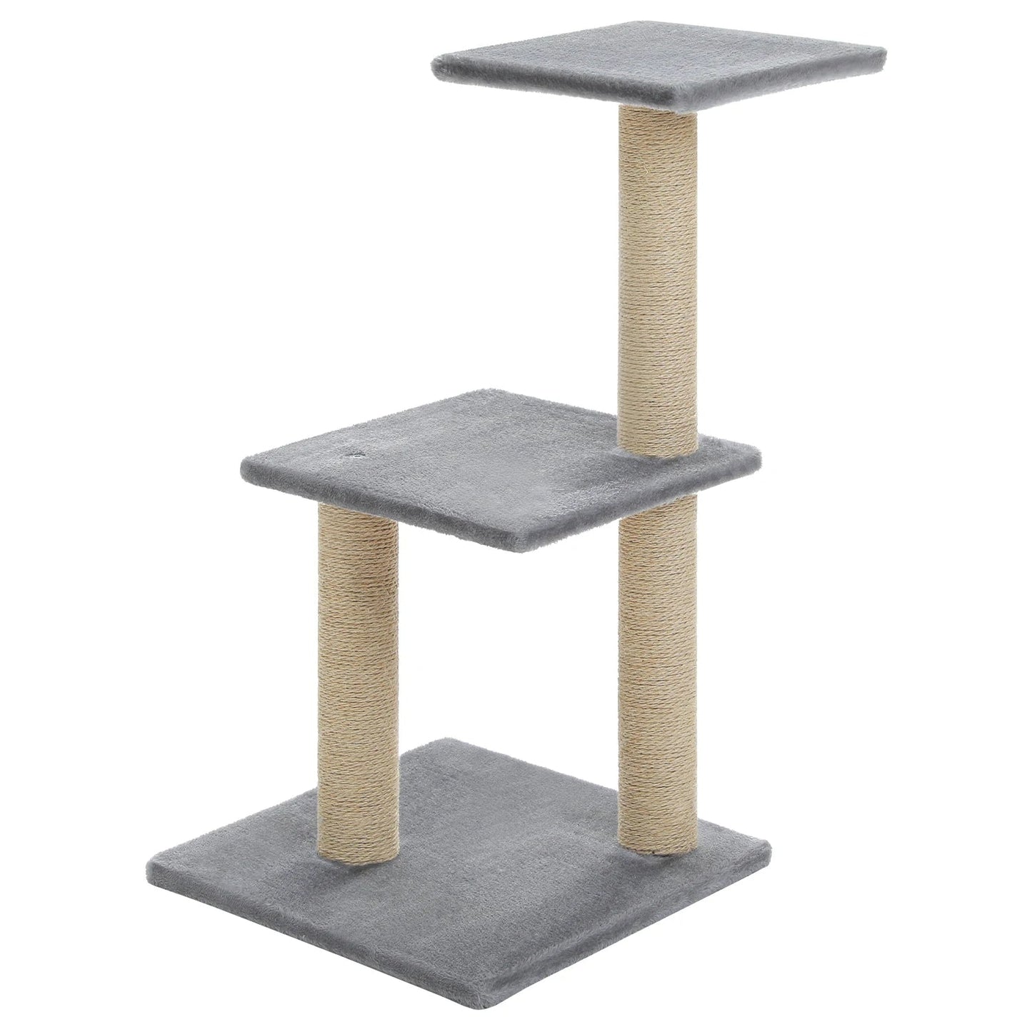 80cm Cat Tree Multi-Level Cat Tower with 3 Scratching Posts and Stable Cat Tree Base Suitable for 1-2 Indoor Cats,Grey,Brown MonAmiFidèle