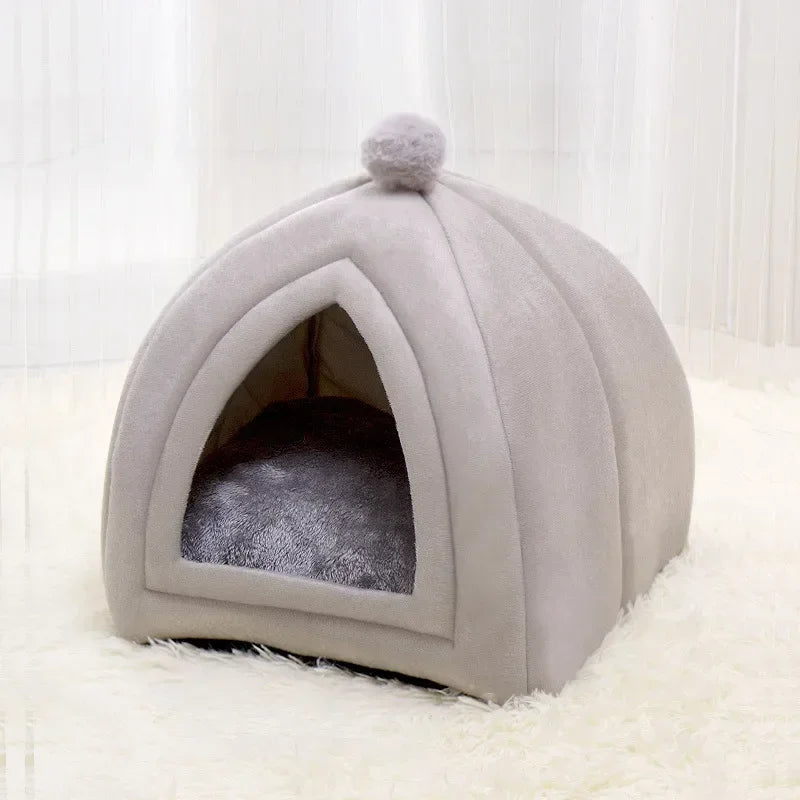 Cat Nest Autumn And Winter Warm Yurt Semi-closed Cute Cat Villa Dog Nest Can Be Opened And Washed Pet Nest MonAmiFidèle