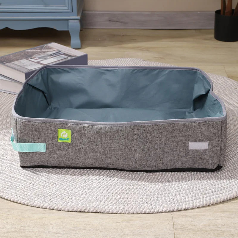 Semi Enclosed Cat Litter Box, Foldable, Portable, Waterproof, Oxford Cloth, Open Cat Toilet Cat Litter Box Pet Supplies & Pet MonAmiFidèle