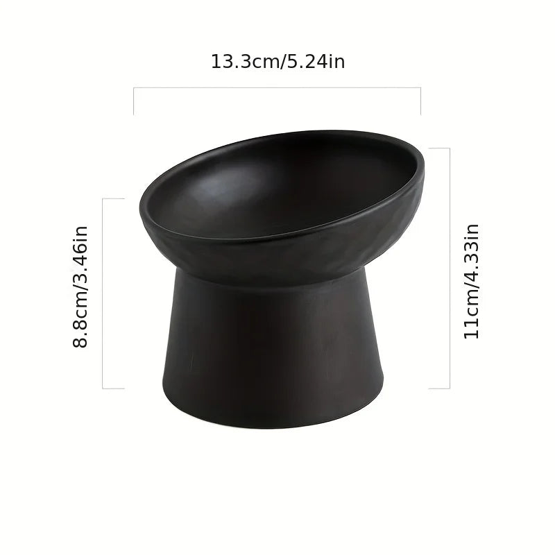 Ceramic Raised Cat Bowls Cat Food Bowls for Neck Comfort Supportive Elevated Feeder Pet Dining Solution for Indoor Cats MonAmiFidèle