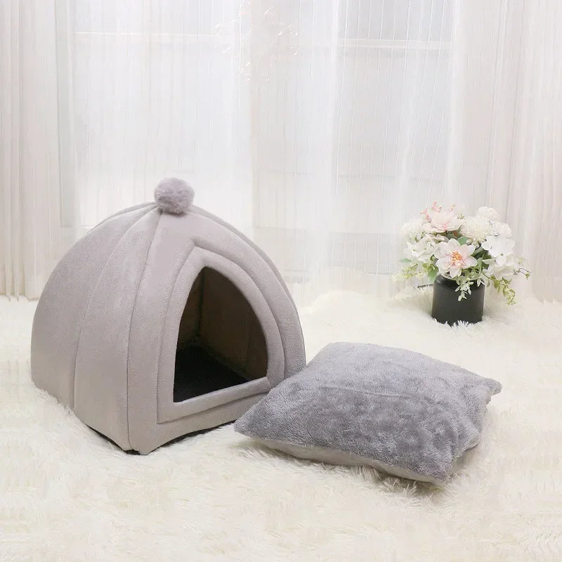 Cat Nest Autumn And Winter Warm Yurt Semi-closed Cute Cat Villa Dog Nest Can Be Opened And Washed Pet Nest MonAmiFidèle