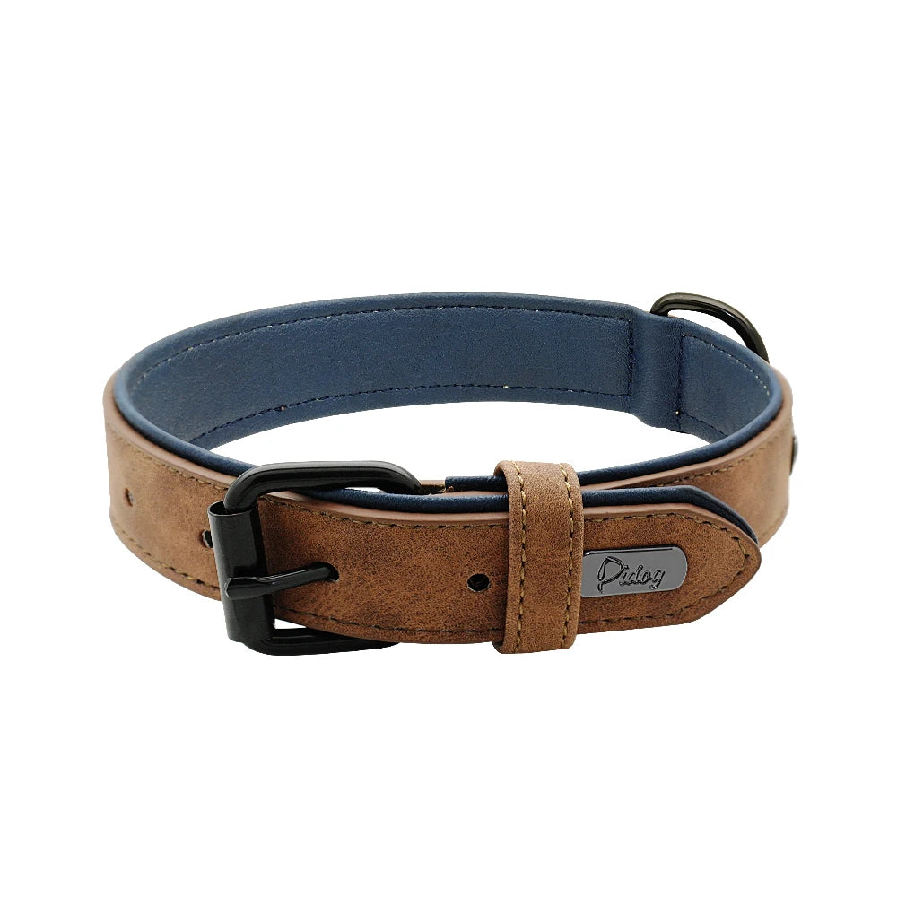 Collier cuir grand Chien MonAmiFidèle