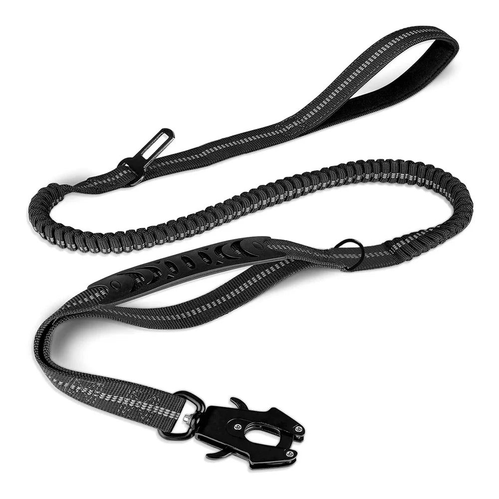 Reflective Shock Absorbing Pet Leashes with Car Seatbelt for Large Dogs Heavy Duty Tactical Bungee Dog Leash No Pull Dog Leash MonAmiFidèle