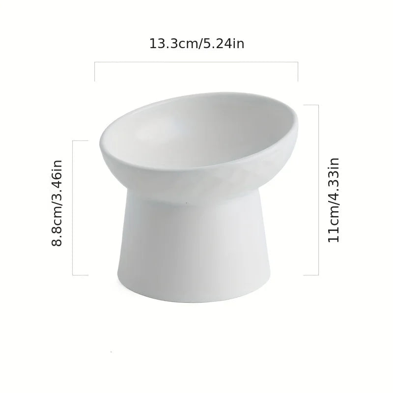 Ceramic Raised Cat Bowls Cat Food Bowls for Neck Comfort Supportive Elevated Feeder Pet Dining Solution for Indoor Cats MonAmiFidèle