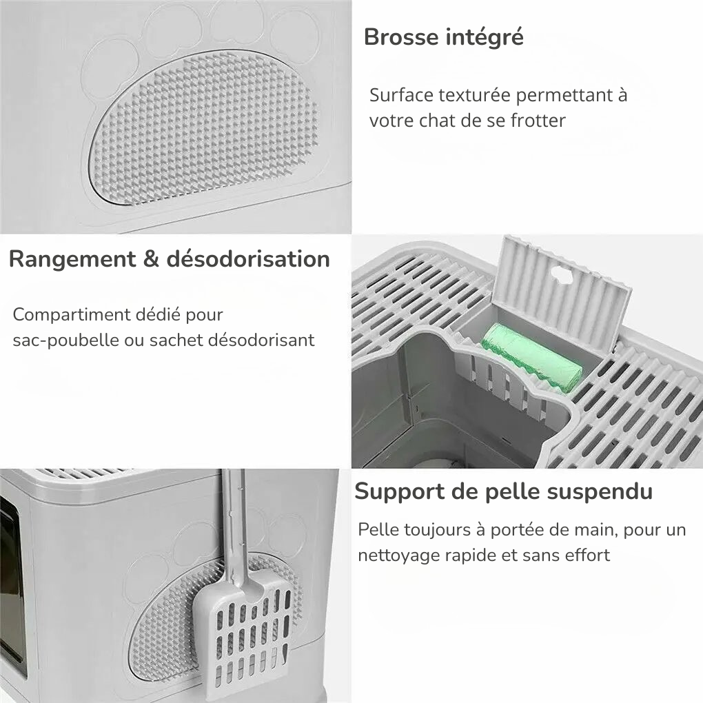 Bac à litière Chat avec tiroir Coulissant MonAmiFidèle
