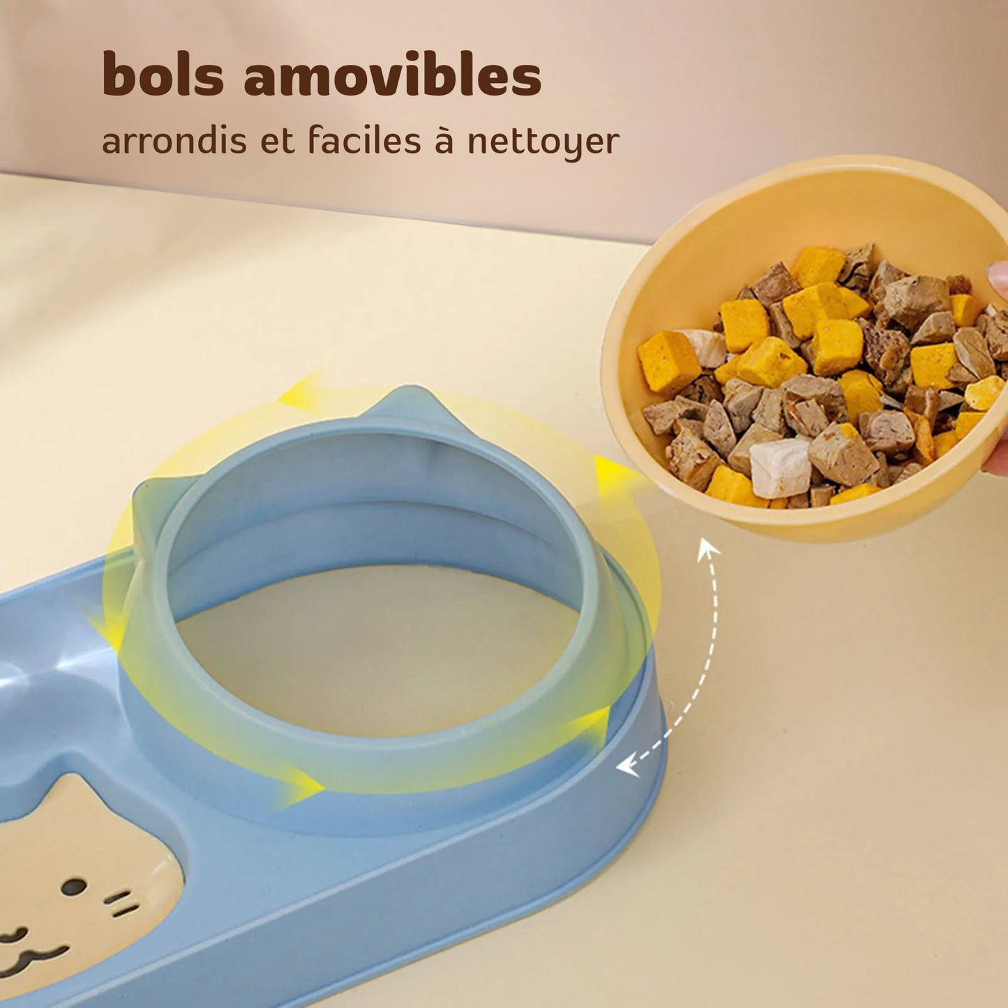 Gamelle double pour Chat Design Mignon MonAmiFidèle