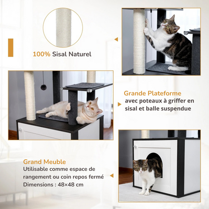 Grand Arbre à Chat en bois MonAmiFidèle