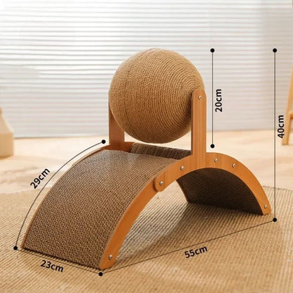 Griffoir pour Chat en Bois avec Balle MonAmiFidèle