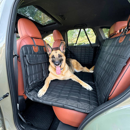 Car Seat Cover Waterproof Dog Car Seat Cover with Mesh Window and Storage Pockets Dogs Car Backseat Extender SUV Car Travel Bed MonAmiFidèle