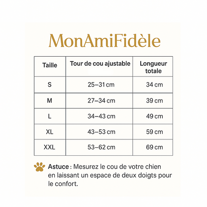 Collier cuir grand Chien MonAmiFidèle