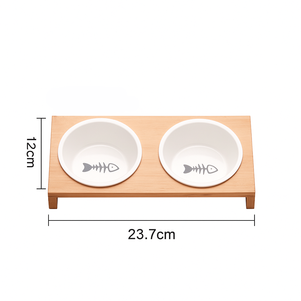 Gamelle chat support en Bois MonAmiFidèle