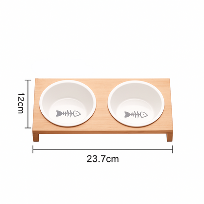 Gamelle chat support en Bois MonAmiFidèle