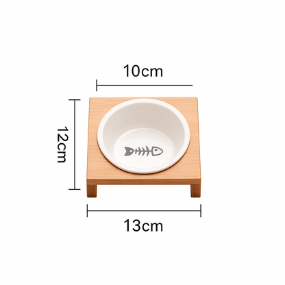 Gamelle chat support en Bois MonAmiFidèle