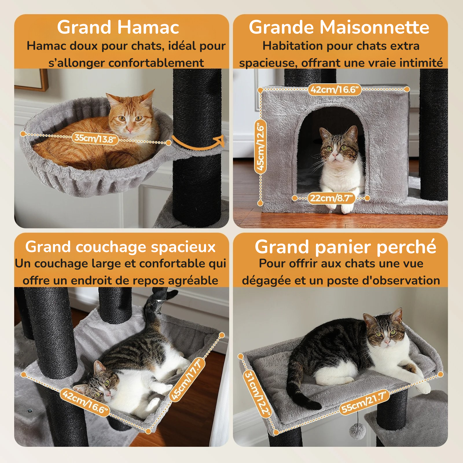 Arbre à Chat XXL pour Gros Chats MonAmiFidèle