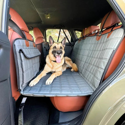 Car Seat Cover Waterproof Dog Car Seat Cover with Mesh Window and Storage Pockets Dogs Car Backseat Extender SUV Car Travel Bed MonAmiFidèle