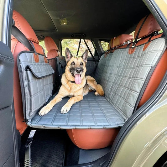 Car Seat Cover Waterproof Dog Car Seat Cover with Mesh Window and Storage Pockets Dogs Car Backseat Extender SUV Car Travel Bed MonAmiFidèle