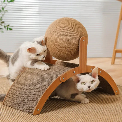 Griffoir pour Chat en Bois avec Balle MonAmiFidèle