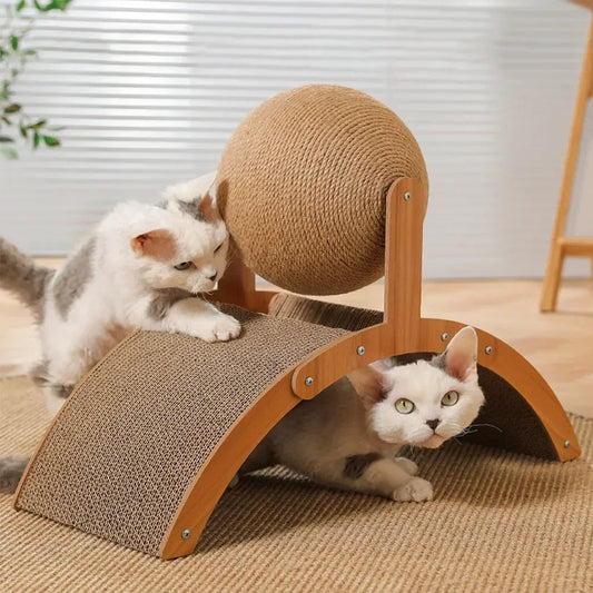 Griffoir pour Chat en Bois avec Balle MonAmiFidèle
