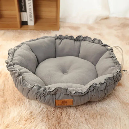 Round Dog Cat Bed Basket Warm Plush Cats Cushion Pet Bag Mat Winter House Soft Nest Puppy Sleeping Sofa for Small Medium Dog Cat MonAmiFidèle