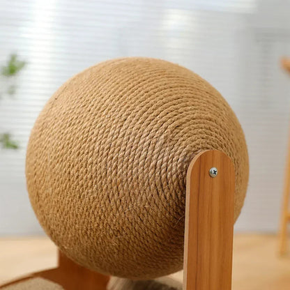 Griffoir pour Chat en Bois avec Balle MonAmiFidèle
