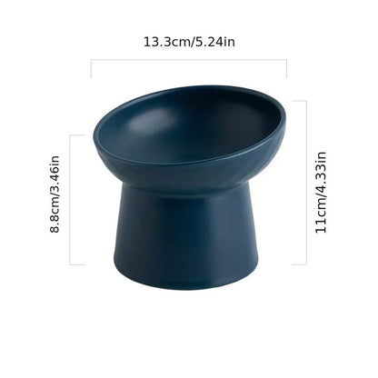 Ceramic Raised Cat Bowls Cat Food Bowls for Neck Comfort Supportive Elevated Feeder Pet Dining Solution for Indoor Cats MonAmiFidèle