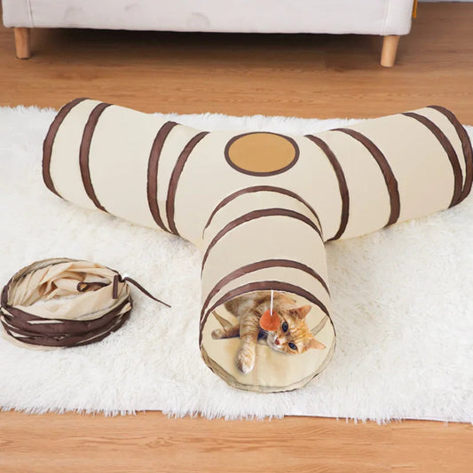 Cat Tunnel Long T/Y Ways Cat Play Tunnel Foldable Funny Interactive Indoor Play Toys Games Kitty Cubes Pet Supplies MonAmiFidèle