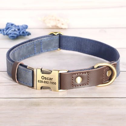 Personalized Dog Collar Leash PU Leather Dog Collars With Walking Lead Rope Free Custom Pet ID Necklace for Small Large Dogs Pug MonAmiFidèle