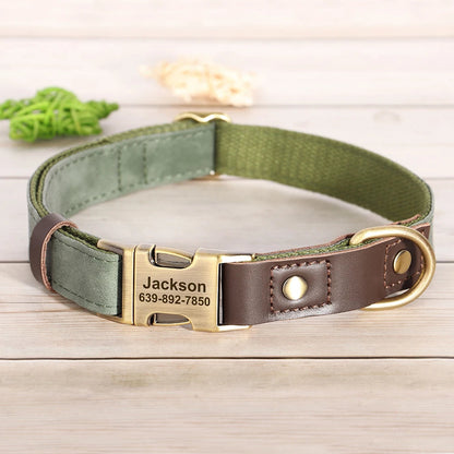 Personalized Dog Collar Leash PU Leather Dog Collars With Walking Lead Rope Free Custom Pet ID Necklace for Small Large Dogs Pug MonAmiFidèle